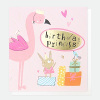Flamingo Birthday Princess Card By Caroline Gardner